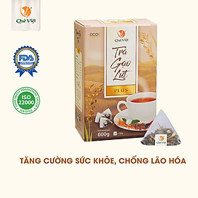 Trà gạo lứt Plus Quê Việt - ĐÔNG TRÙNG HẠ THẢO - Hộp 600g, 20 túi lọc x 30g, Tea Chè