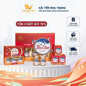 Yến hũ dinh dưỡng chưng đường phèn - Yến Chất Đỏ 15% TheHaiYen - Hộp quà tặng 6 hũ