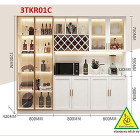 Tủ bếp kết hợp tủ rượu trang trí 3TKR01CD - Nội thất lắp ráp Viễn Đông ADV