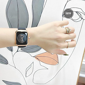 Đồng hồ nữ guou quai silicol mặt chữ Hàn siêu hot 2021 bản dây aple donghonu