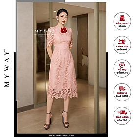 Đầm Ren Nữ Công Sở MY WAY Dáng Xòe Đính Hoa Sang Trọng 3MD0412