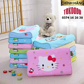 GỐI CAO SU NON TRẺ EM VỎ COTTON 100% HOẠ TIẾT 5D NGẪU NHIÊN CHÍNH HÃNG