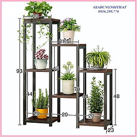 Mua Giá kệ cây cảnh 7 tầng khung sắt kệ gỗ