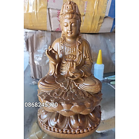 Mua Tượng phật mẹ quan âm bồ tát bằng gỗ bách xanh thơm nức kt cao 20×12cm