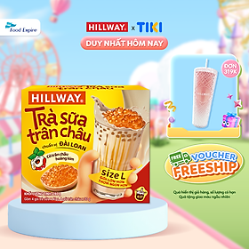 Trà Sữa Trân Châu Hoàng Kim - Hillway - Chuẩn vị Đài Loan size L (hộp 4 gói trà sữa, 4 gói trân châu)