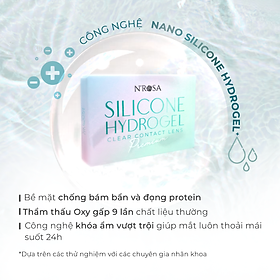 Lens trong suốt cận có độ từ 1-10 cho mắt thở cao cấp N’Rosa Angel Eyes phân phối | Chất liệu Silicone Hydrogel khoá ẩm