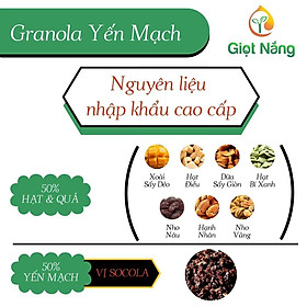 Granola ngũ ly yến mạch hạn chế cân nặng ăn kiêng khem đủ dinh dưỡng ko đàng 500g kể từ Nông Sản Sạch Giọt Nắng