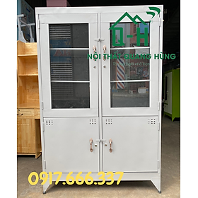 Mua TỦ HỒ SƠ KÍNH 1M8X1M2 MÀU XÁM GHI SƠN TĨNH ĐIỆN DÀNH CHO VĂN PHÒNG