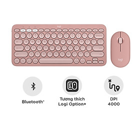 Logitech Pebble 2, Bàn phím Bluetooth Logitech K380s và chuột Bluetooth Logitech M350s - Yên tĩnh, Di động, Easy-Switch - hàng chính hãng