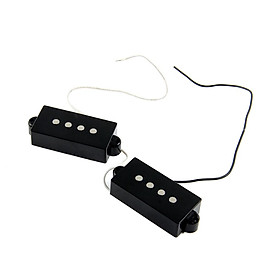 2 Pieces 4-String Noiseless Open Style Pickup for Precision Bass Guitar Replacement Parts Black