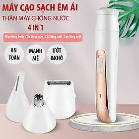 Máy Cạo Lông Đa Năng 4 trong 1, Cạo Lông Mặt, Tỉa Lông Mũi Tỉa Lông Body Tỉa Lông Vùng Bikini Tỉa Lông Mày Sạc USB Nhỏ gọn Tiện Lợi - Gold