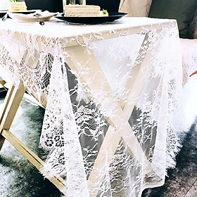 Square Lace Flower Table Cover Tablecloth Home Table Centerpiece Decor