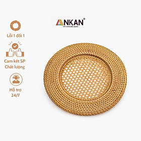 Dĩa Mây Tre Tự Nhiên 33cm – Đựng Trái Cây, Bánh Kẹo, Trang Trí Bàn Ăn Quán Cafe – ANKAN