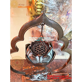 Lư Trầm Treo Hoa Sen - Hươu Cưỡi Mây Núi Màu Giả Cổ Bằng Đồng Phong Thủy Cao 47cm Đẹp Tinh Xảo