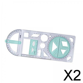 2xGeometric Ruler Drawing Ruler Measuring Stencil for Artists Sewing Office
