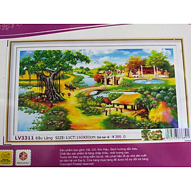 Mua Tranh thêu chữ thập phong cảnh làng quê việt LV3311 - 160 x 80 cm - chưa thêu