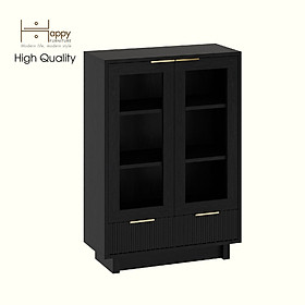 Mua HAPPY FURNITURE   Tủ lưu trữ 2 ngăn kéo 2 cửa kính- NAMI  TLT_042   70cm x 30cm x 100cm DxRxC