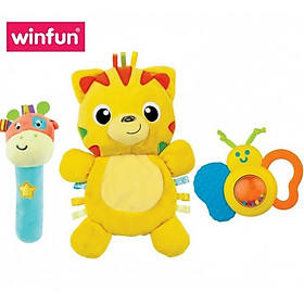 Set 3 đồ chơi cầm tay xúc xắc chíp chíp WINFUN 3027 - gặm nướu hổ gặm nướu sột soạt - BPA free