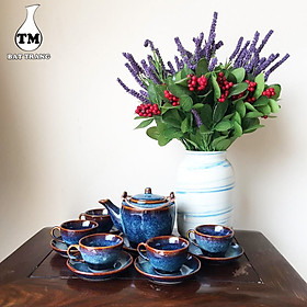 Mua Bộ Ấm Chén Men Xanh Hỏa Biến Cao Cấp - Dáng Vại Xưởng Gốm TM