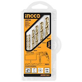 Bộ 6 mũi khoan kim loại hss ingco akdb1065