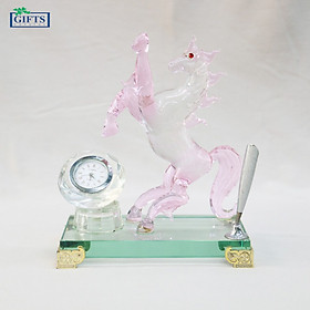 Mua Ngựa cắm viết đồng hồ để bàn làm việc - màu hồng
