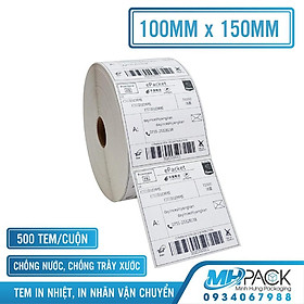 Mua Tem in nhiệt giấy in nhiệt có sẵn keo tem vận đơn TMĐT khổ 100x150mm 500 tem/cuộn