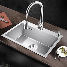 Mua Chậu Rửa Bát(Chén) 1 Hố INOX 304 -Chi Tiết Lắp Đặt Chậu Rửa Chén Như Hình (Ảnh Thật 100%)