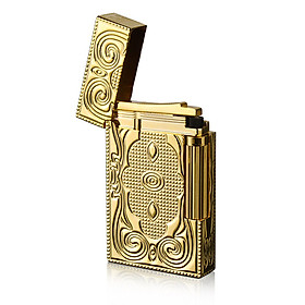 Mua Hộp Quẹt Bật Lửa Gas Đá D60V Họa Tiết Hoa Văn Hoàng Gia Đối Xứng Màu Vàng