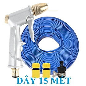 Mua Bộ dây vòi xịt nước rửa xe  tưới cây . tăng áp 3 lần  loại 15m 206701 đầu đồng cút nối đen