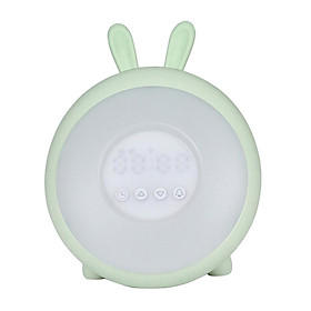 Night Light Clock for Kids, Cute Animal Bunny Nightlights for Baby Toddler Children Girls, Rechargeable 7 Changing Colors Table Lamp for Bedroom