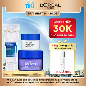 Bộ làm sạch và dưỡng sáng da L'Oreal Paris White Perfect