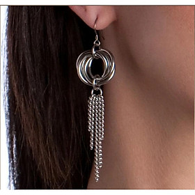 Bông tai hình tròn lồng nhau thả đuôi xích tua rua sang trọng sexy