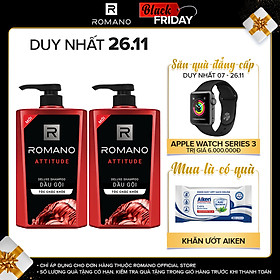 Combo 2 Dầu gội Romano hương nước hoa 650g/chai