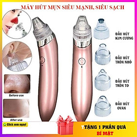 Máy Hút Mụn Cầm Tay XN-8030 Sạc Điện - 4 Đầu Hút Đa Năng Tạo Lực Hút Tập Trung Không Gây Tổn Thương Da