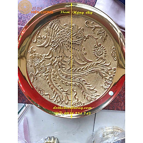 Mua Mâm Bồng Phượng 38cm Đế Cao 20cm Màu Vàng - Đĩa Hoa Quả