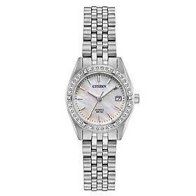 Đồng hồ nữ citizen pin-quartz đính đá swarovski dây thép không gỉ eu6060-55d - mặt xà cừ