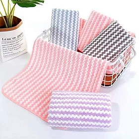 Sét 10 Khăn mặt kẻ Hàn Quốc mềm mịn, thấm hút tốt 30x50cm