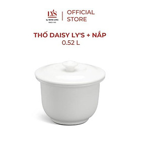 Mua Thố cá nhân Daisy Ly s Minh Long 0.52L kèm nắp màu trắng ngà gốm sứ siêu cứng cao cấp