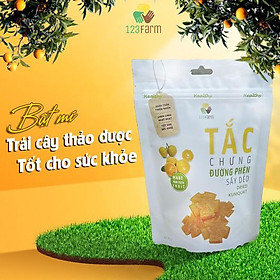 Tắc chưng đường phèn sấy dẻo 123farm 85gr - Ăn vặt từ trái cây dược liệu, tốt cho người viêm họng, đau họng, ho, khan tiếng