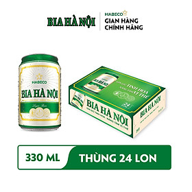 Bia Hà Nội Nhãn Xanh - Thùng 24 lon 330ml