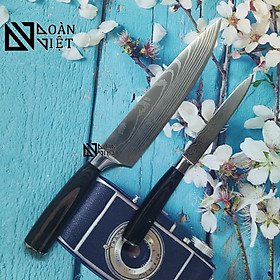 COMBO 2 DAO NHẬT VÂN HOA mẫu MỚI- HÀNG NỘI ĐỊA NHẬT. Bộ gồm 1 dao THÁI THỊT + 1 dao GỌT rau củ quả. Dụng cụ nhà bếp dùng thái SASHIMI, PHI LÊ mỏng, Gọt rau củ quả ĐẲNG CẤP
