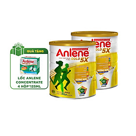 Combo 2 Sữa Bột Anlene Gold 5X Hương Vanilla  tặng Anlene concentrate 4 lốc*125ml