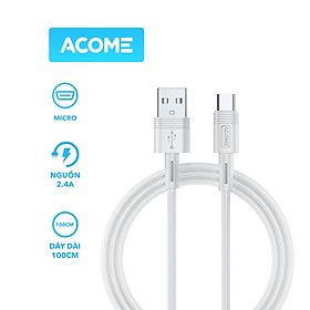 Mua Cáp Sạc Nhanh ACOME ADM010 Cổng Micro USB 2.4A Dài 100cm - Hàng chính hãng