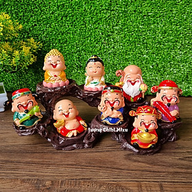 Mua Bộ 08 tượng Phú Quý Bình An kèm đế 08 ô y hình (Ngũ Phúc + Phật Tổ + Quan Âm + Di Lặc)