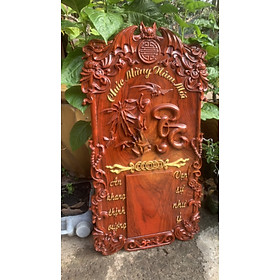 Mua Đốc lịch gỗ Hương đỏ - chữ LỘC - Cỡ lịch 14.5cm x 20.5cm