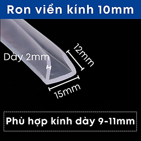 0.5 Mét Ron Gioăng Cao Su Chữ U H F 6mm 8mm 10mm 12mm Silicone Chuyên Dụng Gắn Dán Cửa Kính Vách Nhà Tắm Chống Nước Legaxi