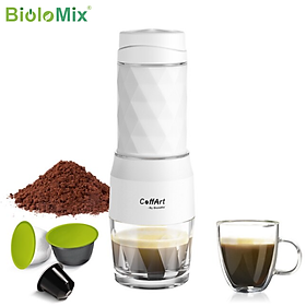 HÀNG CHÍNH HÃNG - Máy pha cà phê mini cầm tay 3 trong 1 Biolomix HS8439, sử dụng Viên nén Nespresso, viên nang và bột cà phê