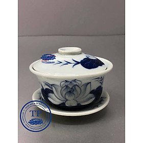 Mua BÁT CÚNG NƯỚC CÚNG CƠM MEN XANH NGỌC VẼ SEN KH18136