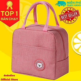 Túi đựng cơm giữ nhiệt văn phòng cỡ lớn chống thấm nước, tráng bạc giữ nhiệt diệt khuẩn - Màu Hồng