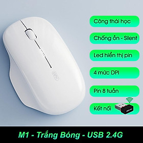 Chuột máy tính không dây TEKKIN M1 II wireless 2.4G pin sạc silent - hàng nhập khẩu